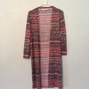 Pink Republic Multicolor Open Front Cardigan Small